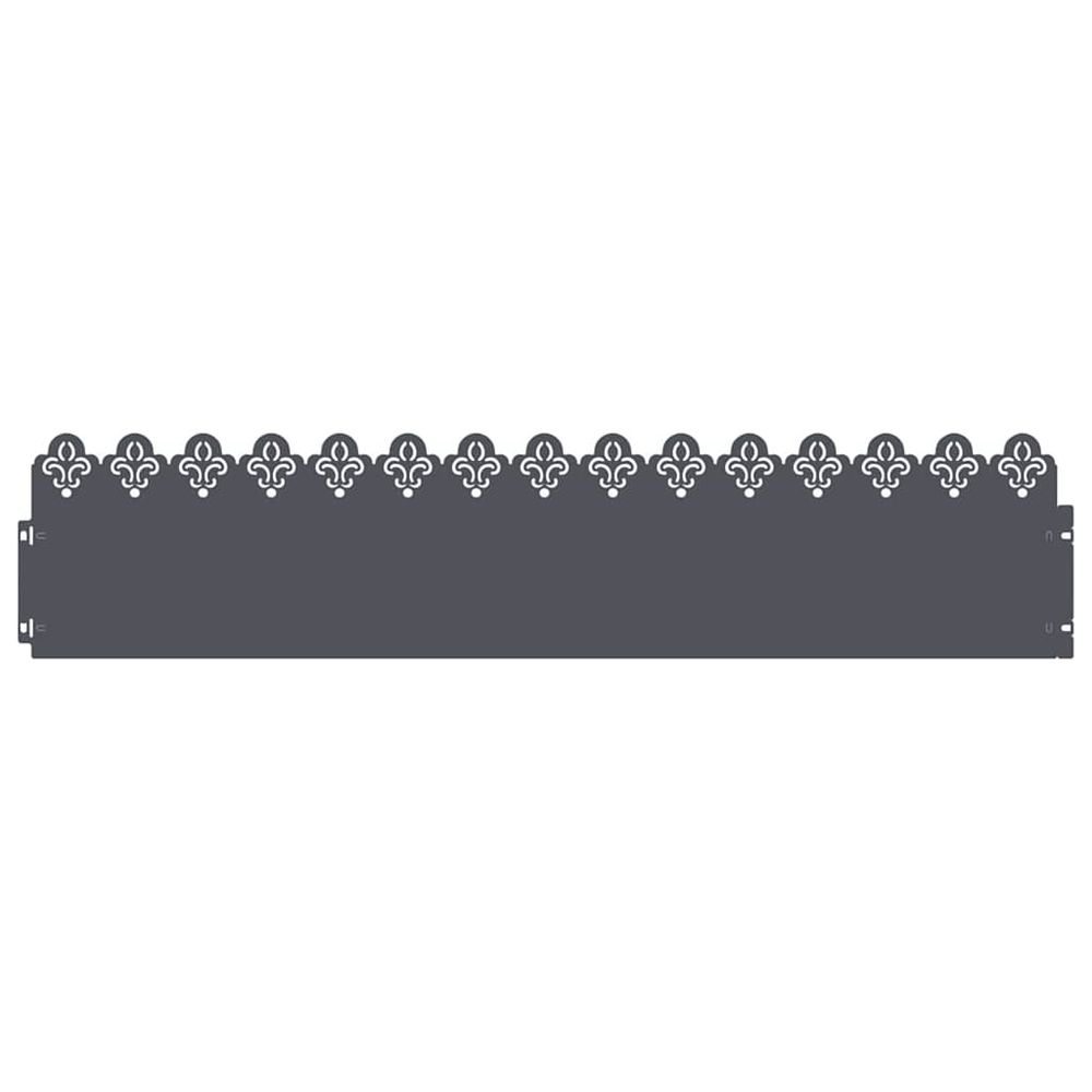 Bordures de pelouse 30 pc 103 x 0,05 x 22 cm acier anthracite