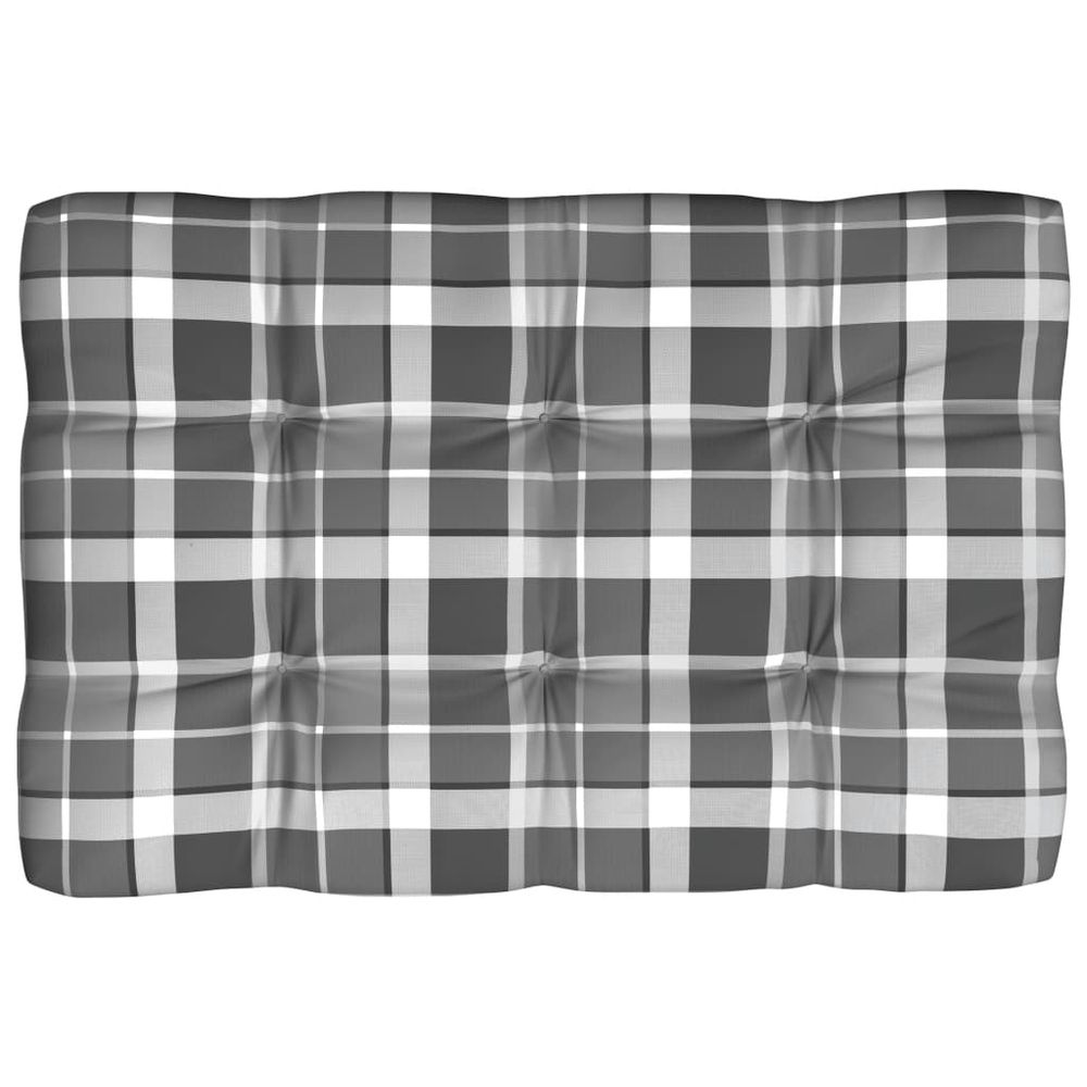 Coussins de palette lot de 5 motif à carreaux gris tissu