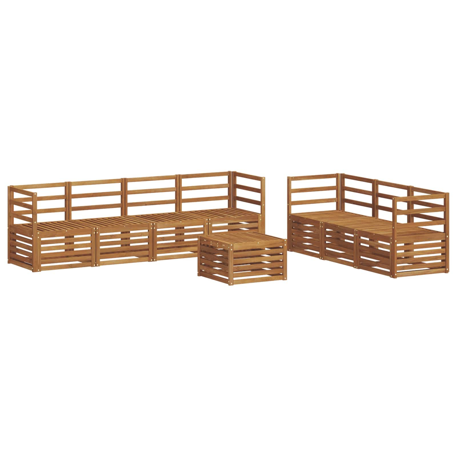 Ensembles de canapés 8 pcs naturel bois d'acacia massif