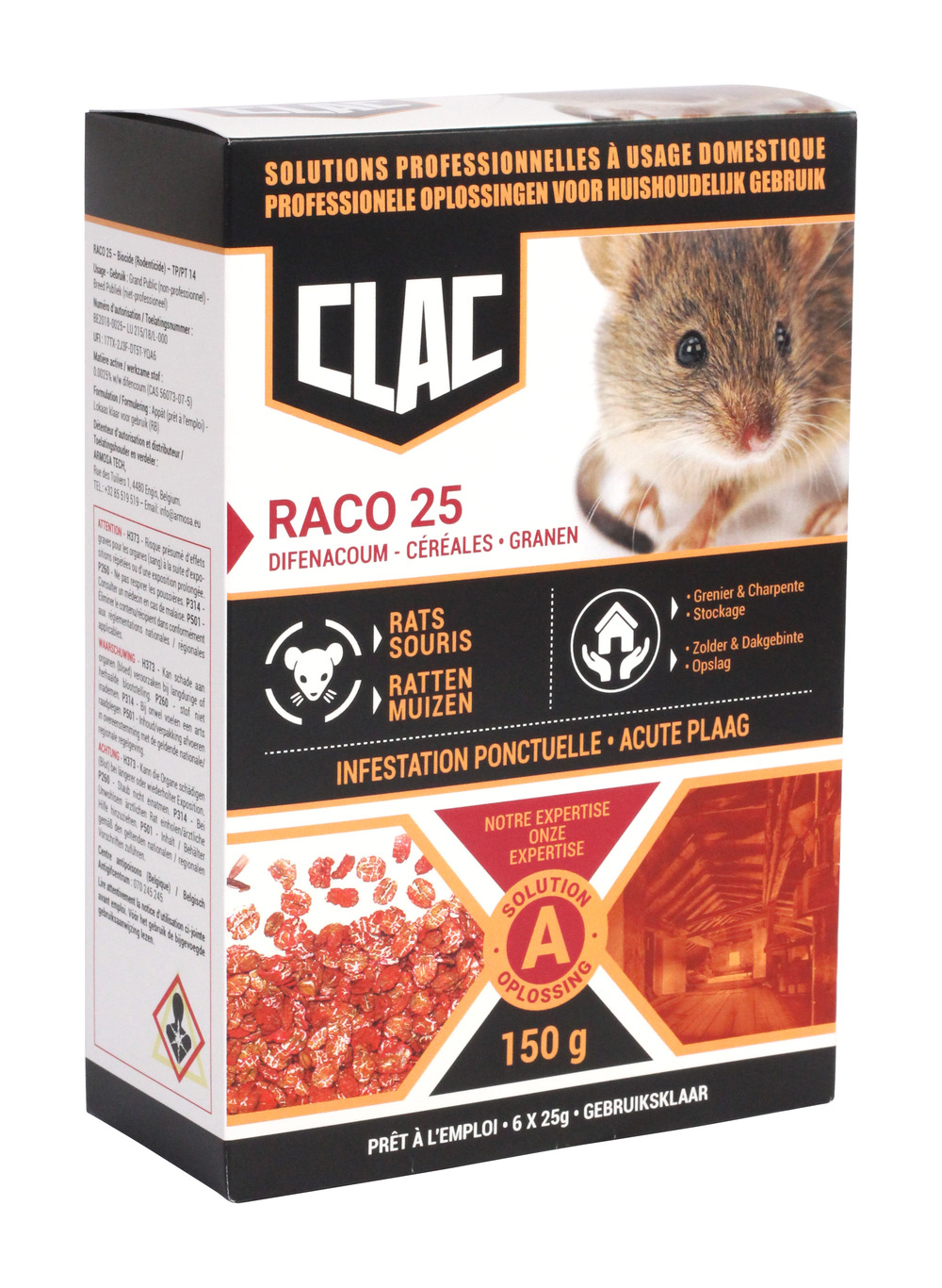 Raco 25 appât pour rats et souris - 150 g (12 x 25 g)