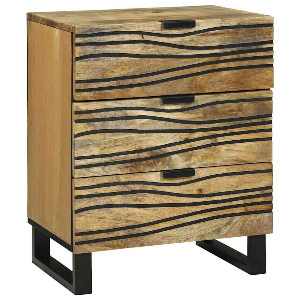 Table de chevet naturel 50 x 33 x 62 cm bois d'ingénierie