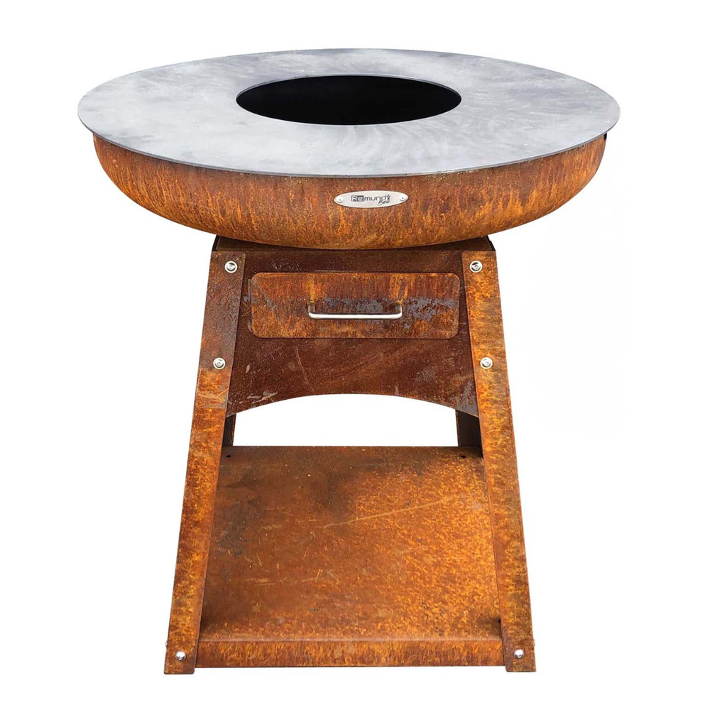 Barbecue brasero en acier zelos hauteur 80 cm diamètre 82 cm