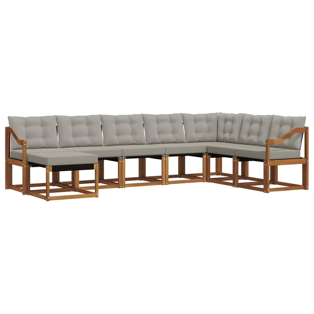 Ensemble de canapés d'extérieur 8 pc gris naturel et clair