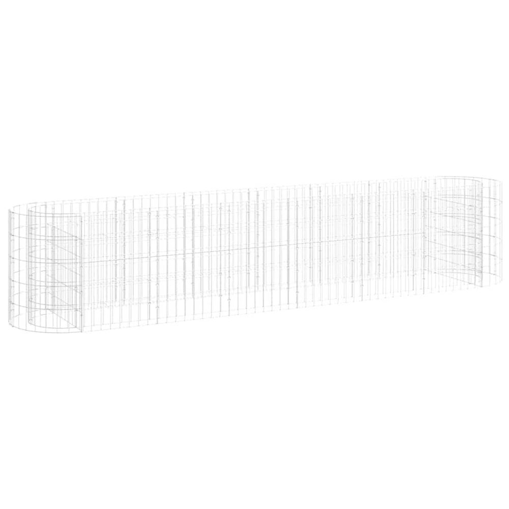 Lit surélevé à gabion fer galvanisé 260x50x50 cm