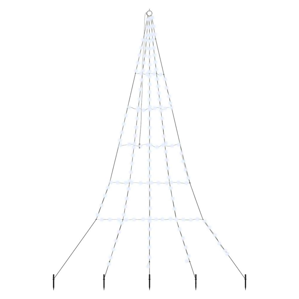 Arbre de noël led avec piquets au sol blanc froid 306 cm métal