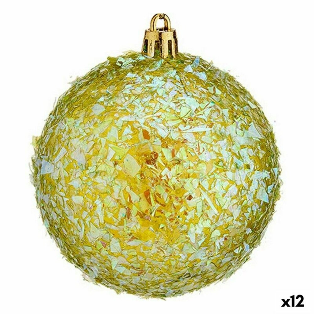 Lot de boules de noël vert plastique 8 x 9 x 8 cm (12 unités)