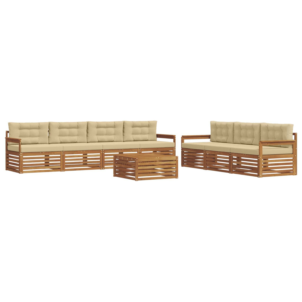 Ensemble de canapés d'extérieur 8 pcs naturel et beige