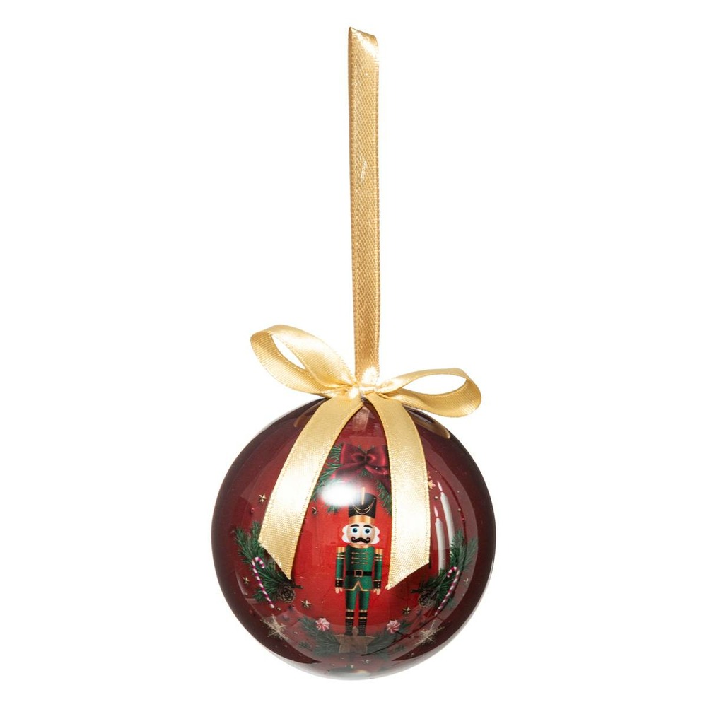 Boule de noël papier imprimé 75 mm