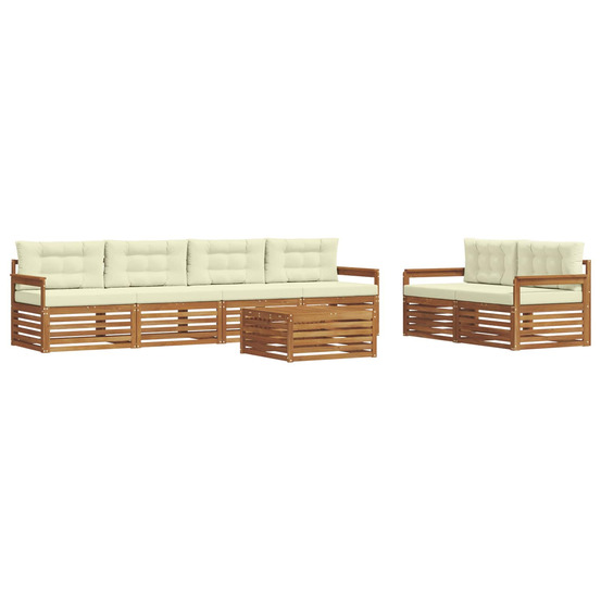 Ensemble de canapés d'extérieur 7 pcs naturel et crème