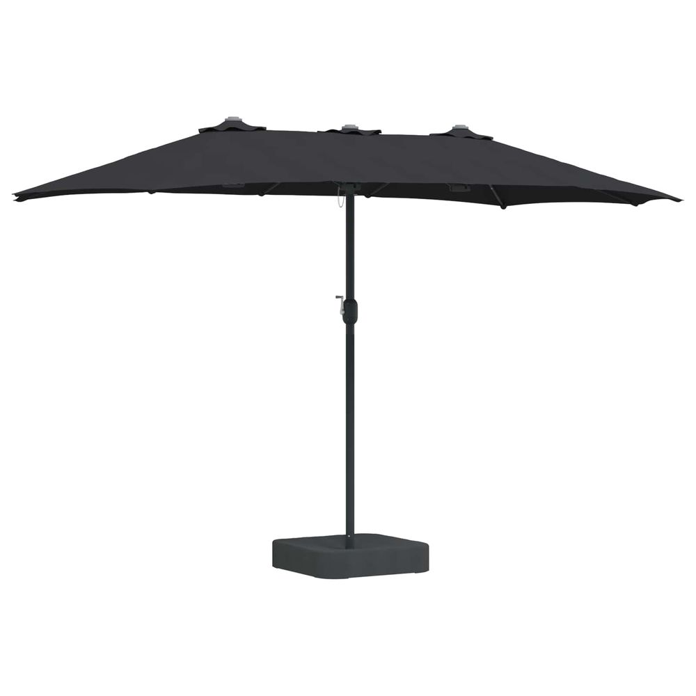 Parasol de jardin noir 385 x 209 x 244 cm polyester