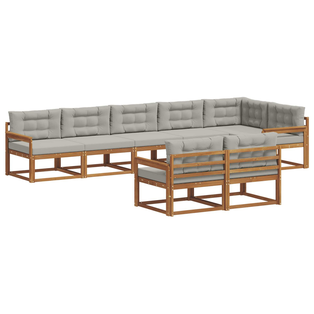 Ensemble de canapés d'extérieur 8 pcs gris naturel et clair