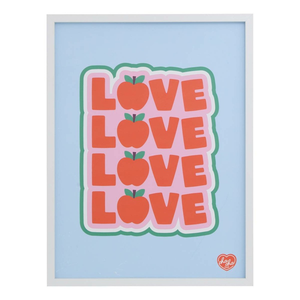 Toile chacha avec cadre blanc 31,5x2x41,5 cm