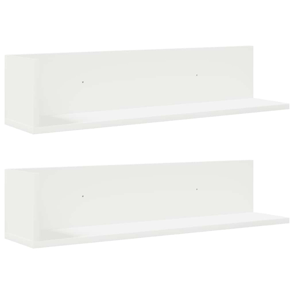 Étagères murales 2 pcs blanc 75x16,5x16,5 cm bois d'ingénierie