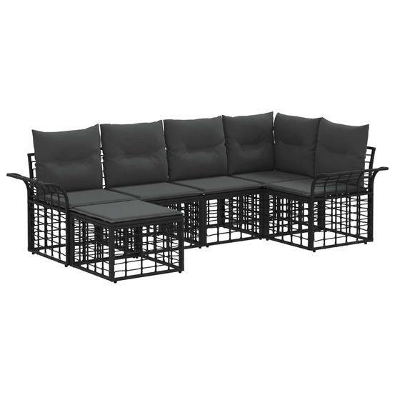 Ensemble de canapés d'extérieur 6 pc noir et gris foncé