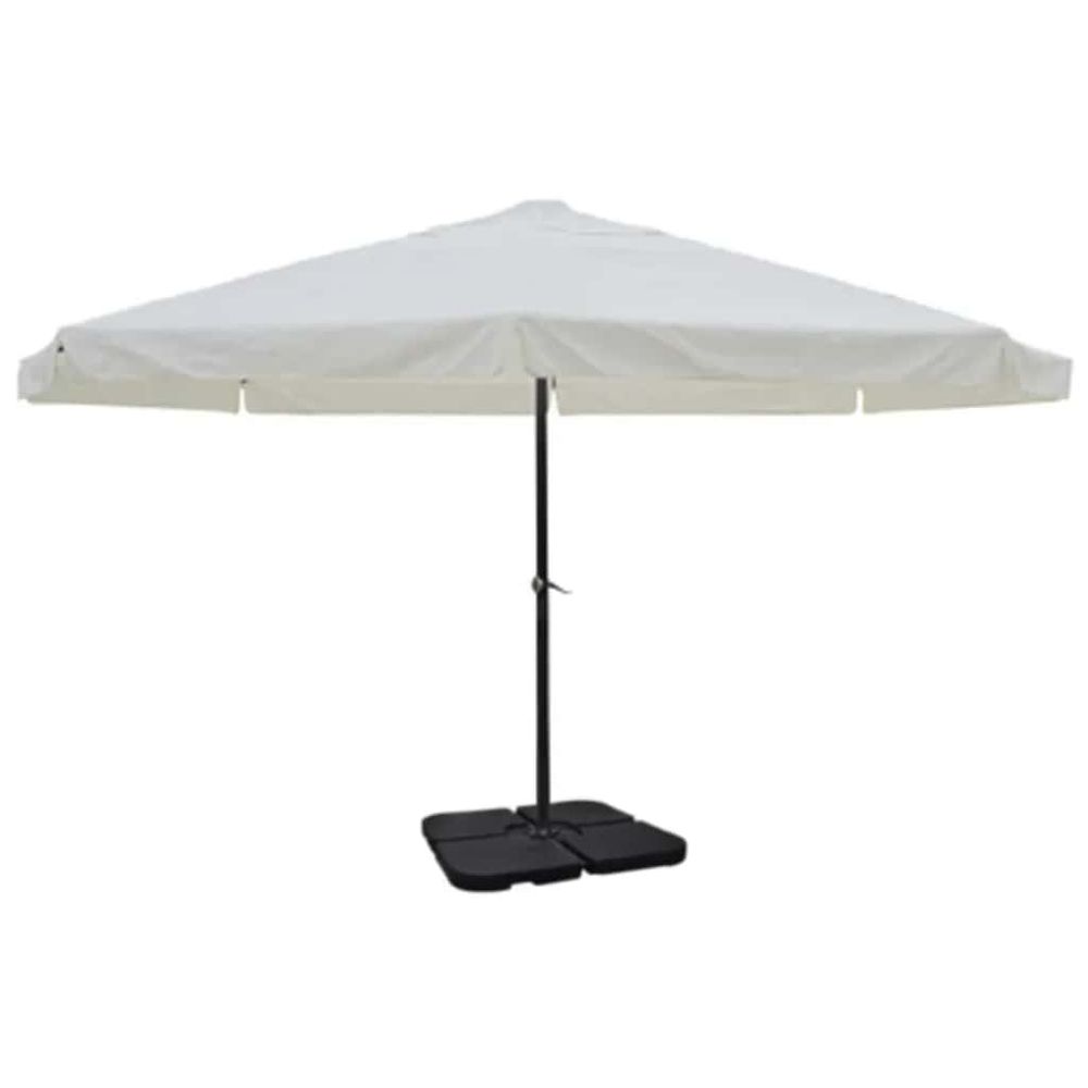 Parasol de jardin avec base portable aluminium blanc