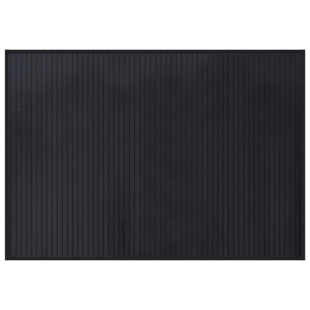 Tapis rectangulaire noir 70x100 cm bambou