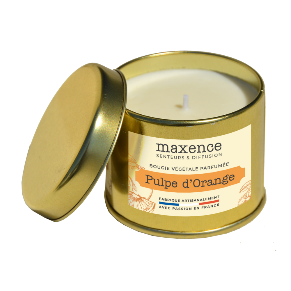 Bougie parfumée cire végétale de soja - pulpe d' orange