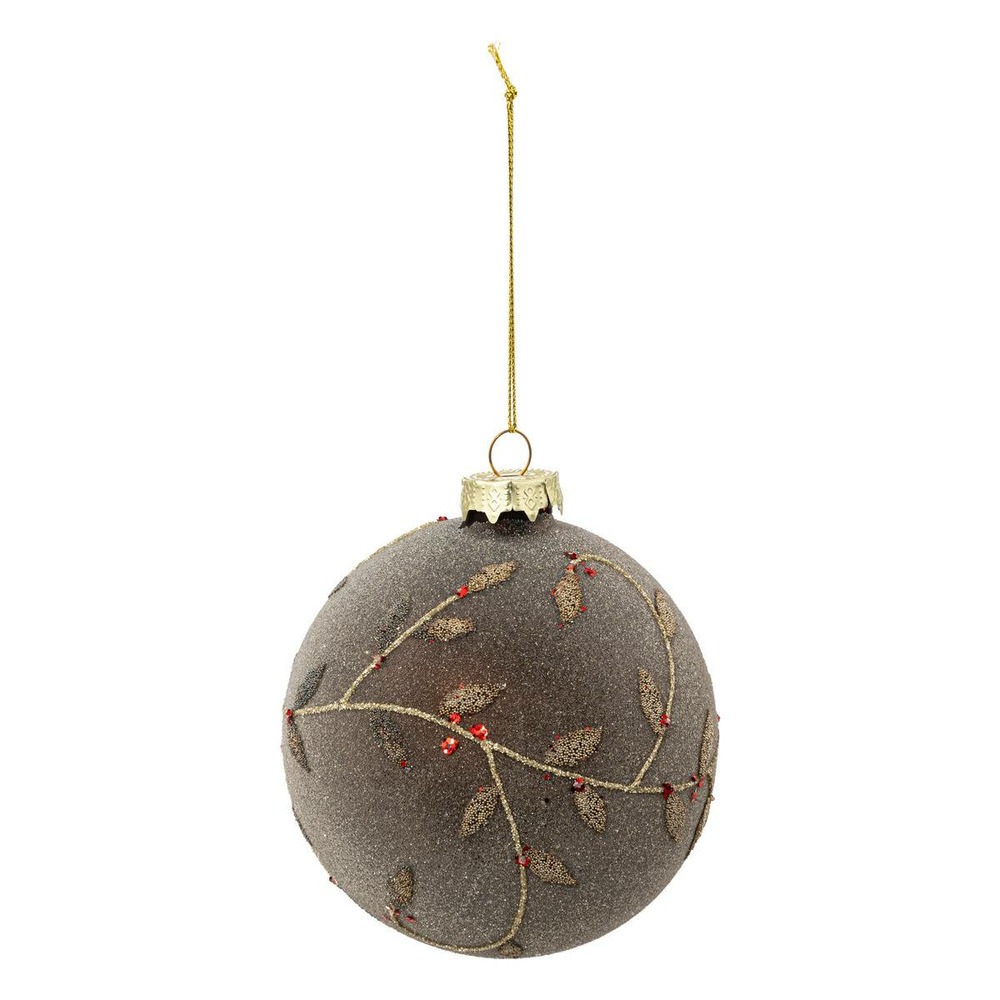 Boule de noël en verre 100mm frost or