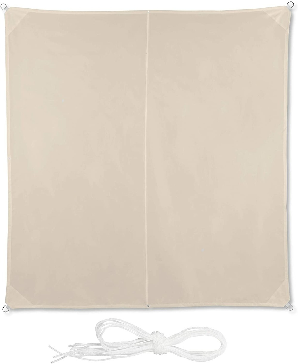 Voile d’ombrage carré 3 x 3 m beige