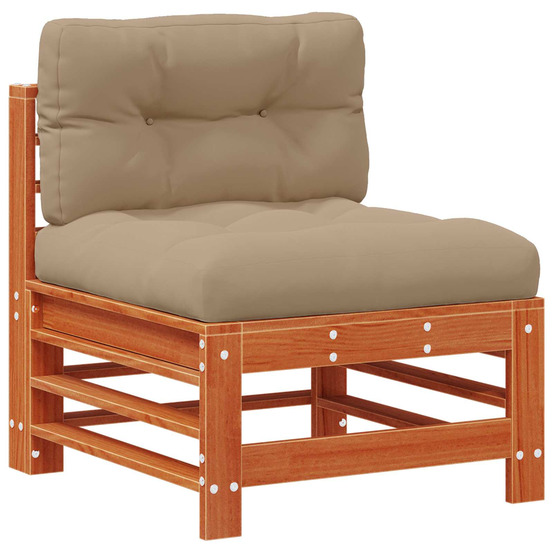 Sofa de jardin milieu pin massif brun ciré