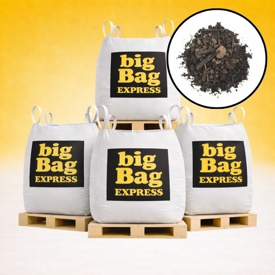 Pack 4 x big bag de 1m³ (+/- 4,8t) terre criblée amendée compostée à 25% - livraison premium