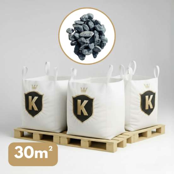 Galet marbre vert 40/60 mm – pack 3 big bag +/- 1,5t – 30 m²