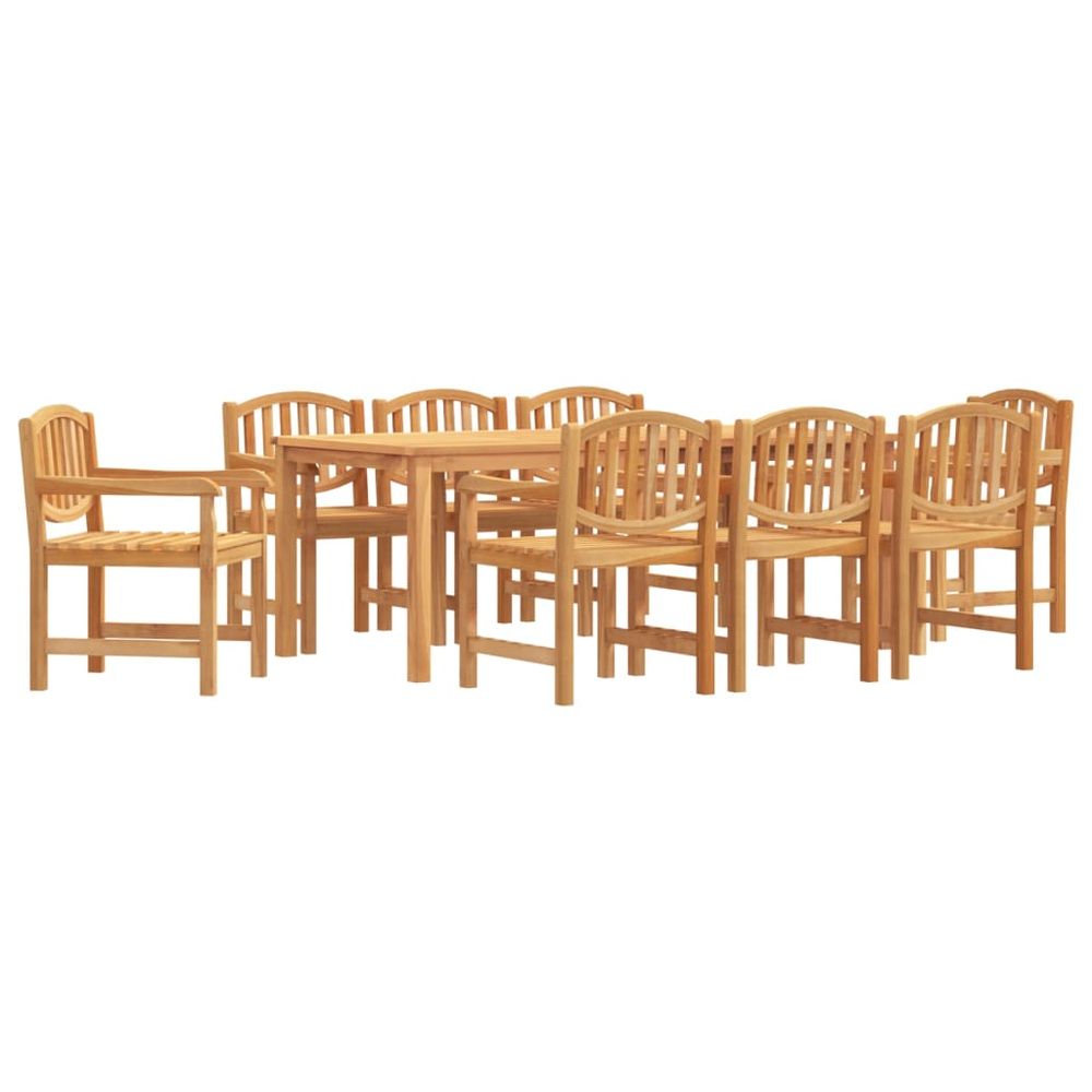 Ensemble à manger de jardin 9 pcs bois de teck solide