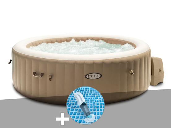 Kit spa gonflable purespa sahara rond bulles 4 places + aspirateur