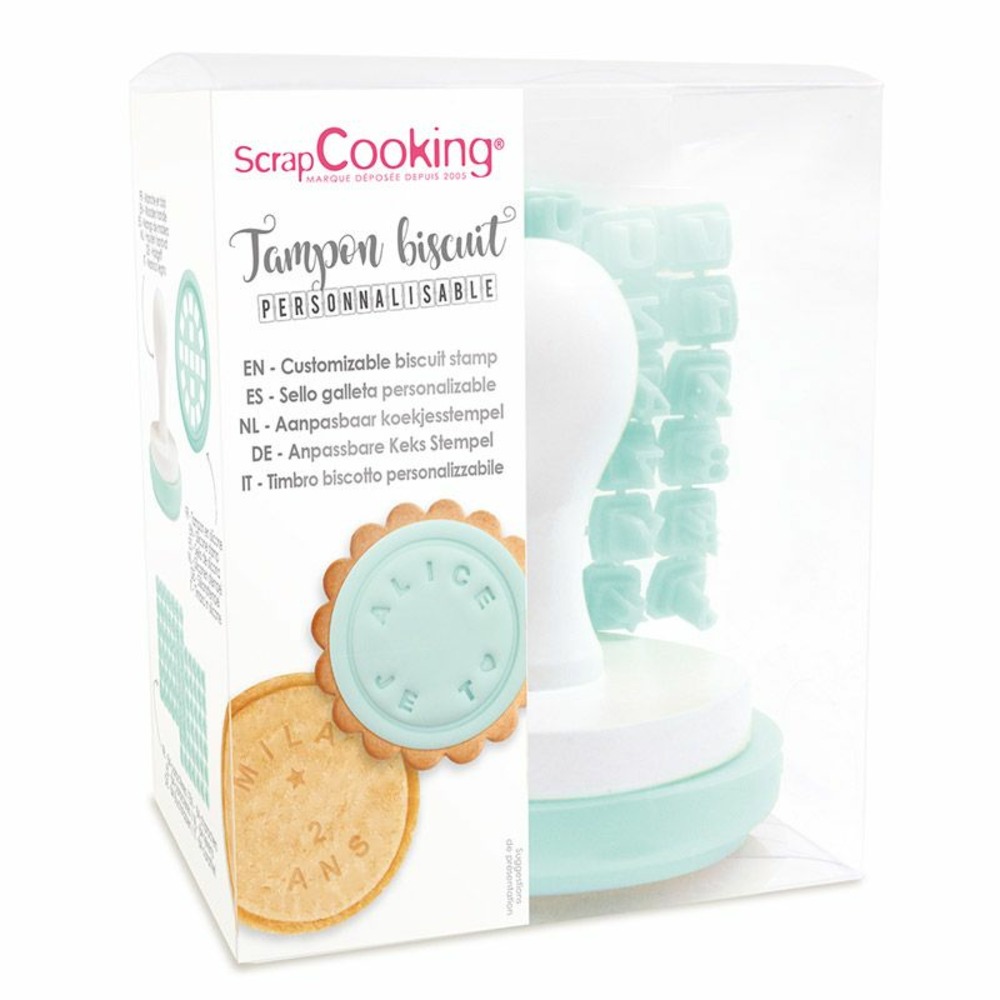 Tampon pour biscuits avec message personnalisable