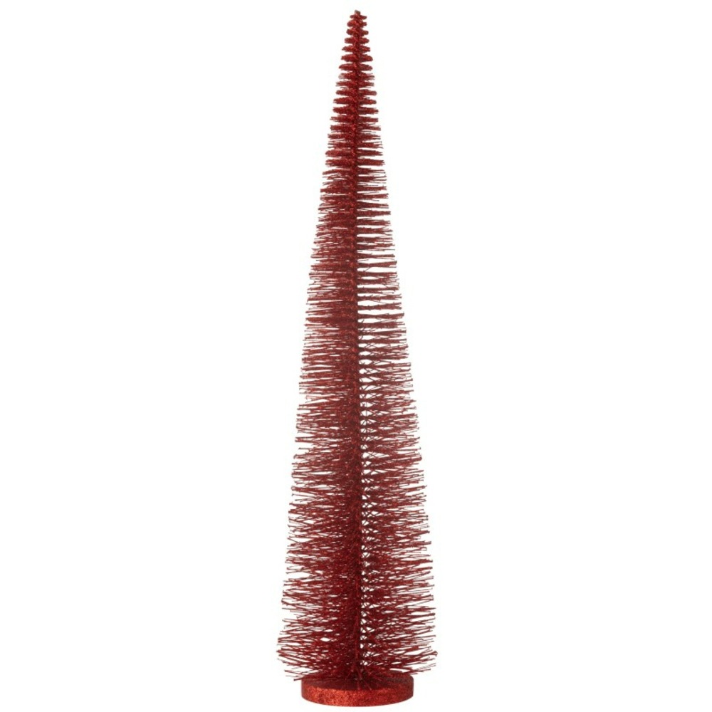 Sapin de noël artificiel en plastique rouge 15x15x61 cm h61