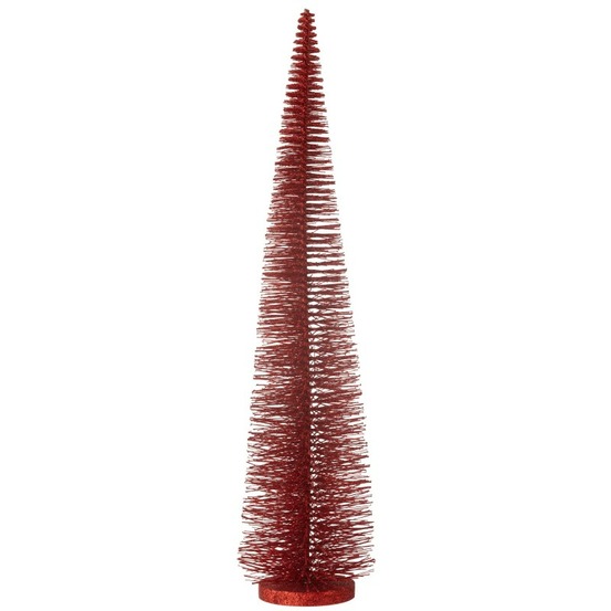 Sapin de noël artificiel en plastique rouge 15x15x61 cm h61