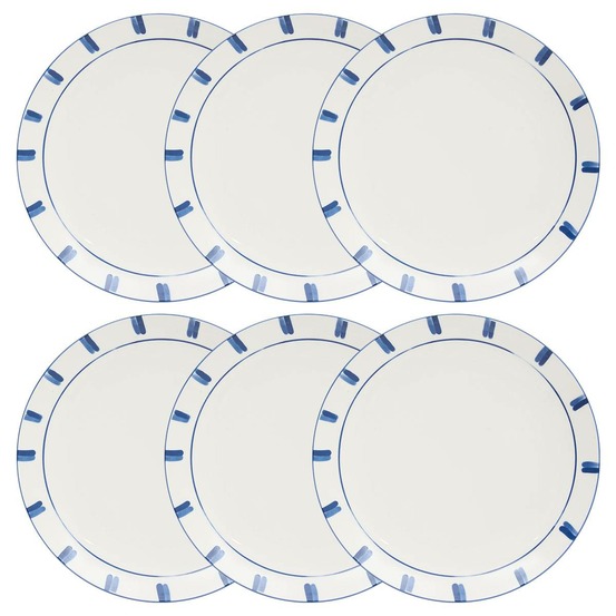 Lot de 6 assiette oceania bleu