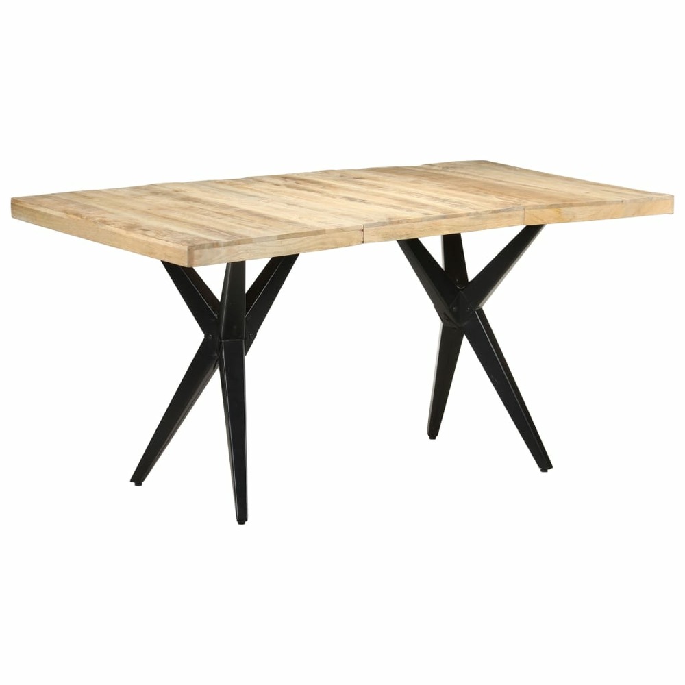 Table de salle à manger 160x80x76 cm bois de manguier brut