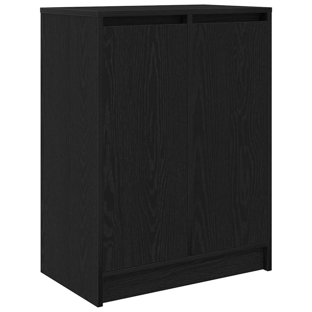 Armoire à chaussures chêne noir 57x34x76 cm bois d'ingénierie
