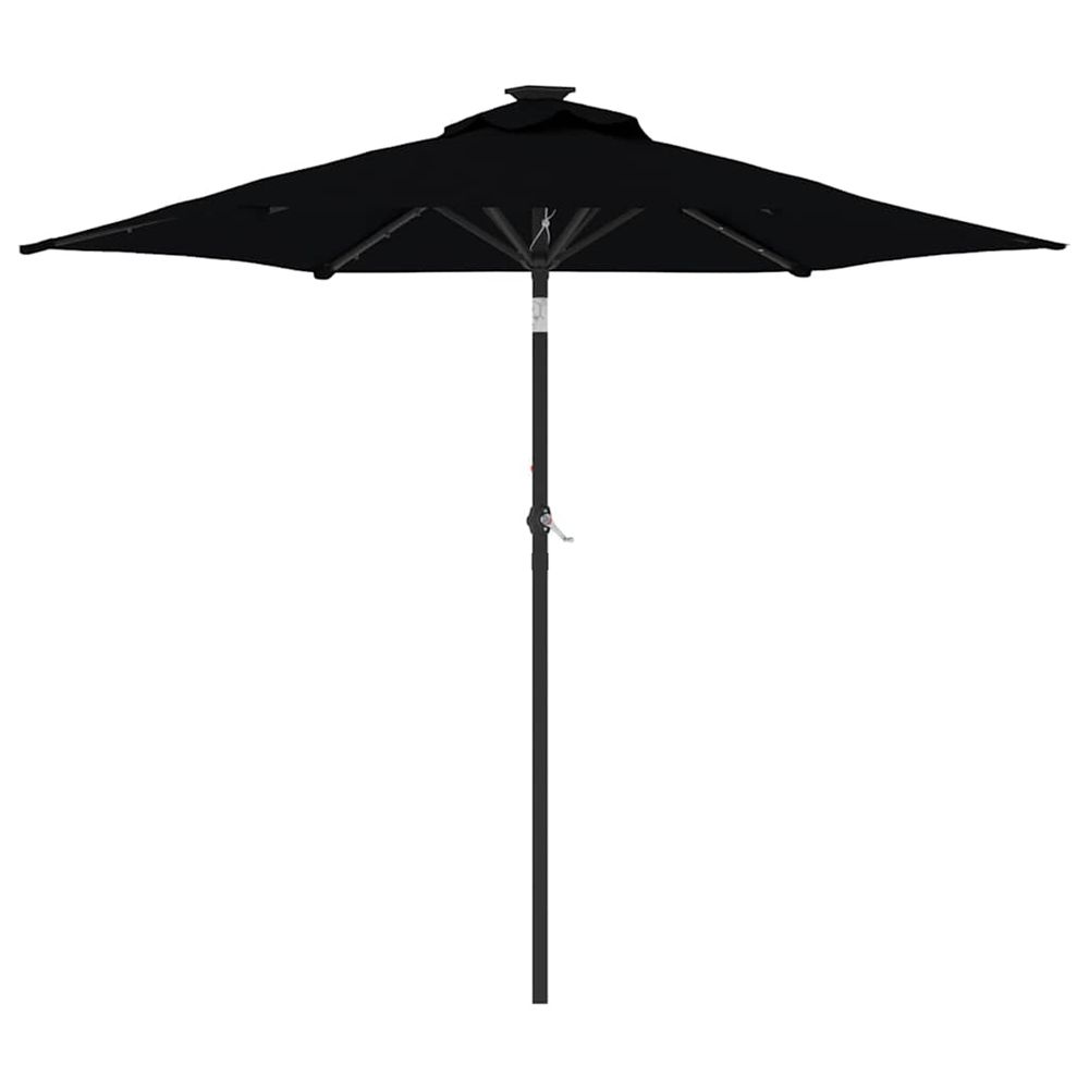 Parasol de jardin avec led mât en acier noir 225x225x212 cm