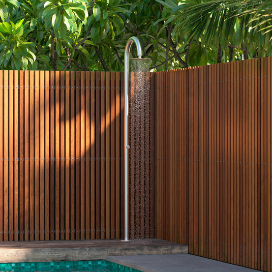 Douche de piscine a eau froide en acier inox 316l sined doccia palau