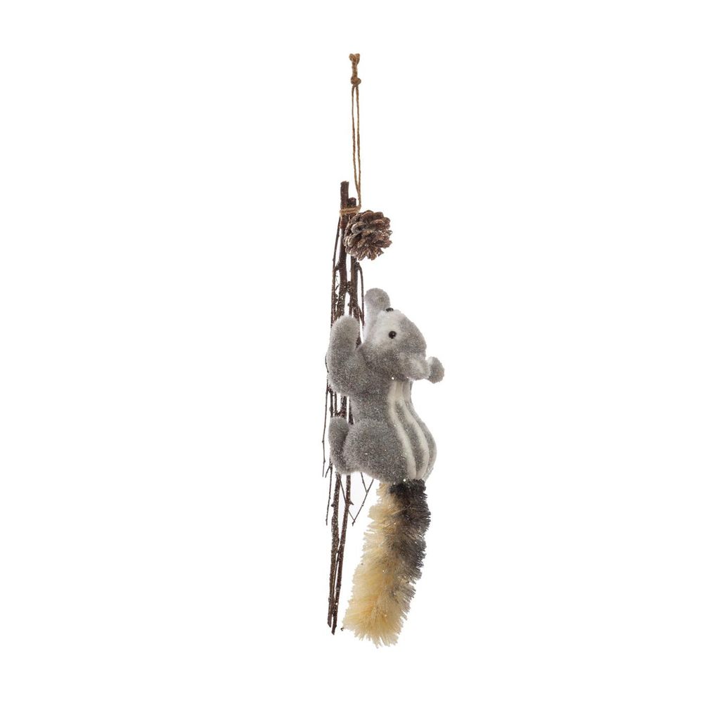 Ciieeo Figurines D'écureuil De Noël en Paille Ornements d'animaux en Peluche Décor D'écureuil Mignon Décoration De Cheminée De Bureau Modèle d'animaux De La Forêt pour Fournitures De