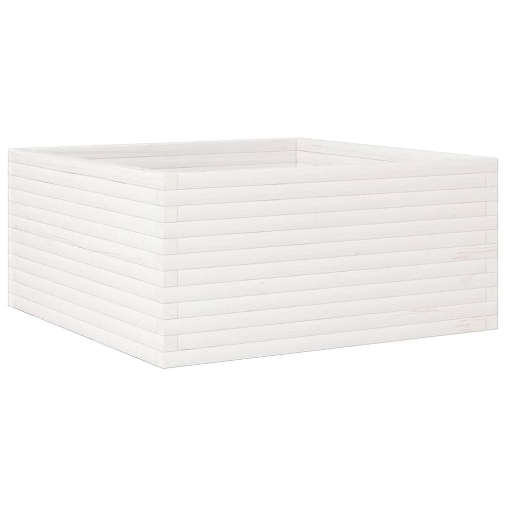 Jardinière d'extérieur blanc 100x100x46 cm bois de pin massif
