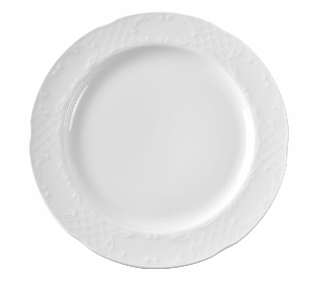 Assiette plate blanche décorée ø 270 mm lot de 12 - hendi