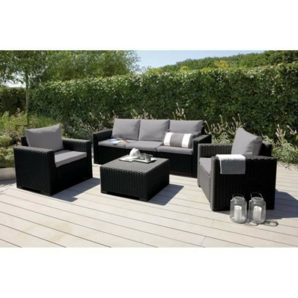 Salon de jardin - allibert - california - modulable - gris