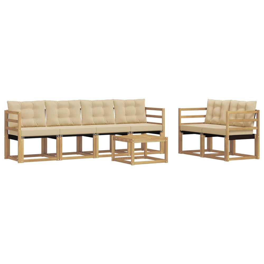 Ensemble de canapés d'extérieur 7 pc blanc et beige