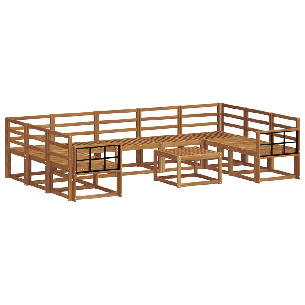 Ensemble de canapés d'extérieur 10 pcs naturel