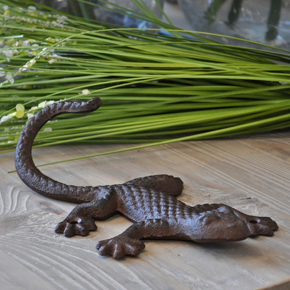 Salamandre fonte marron 6x13x23cm