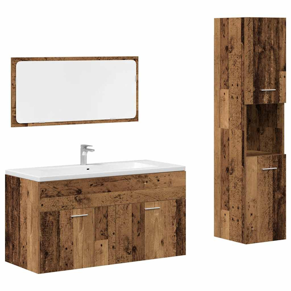 Ensemble de meubles salle de bain 3 pcs bois d'ingénierie