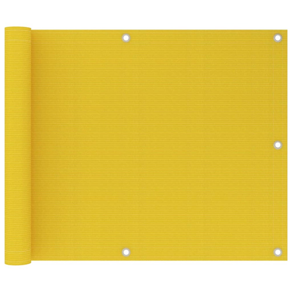 Écran de balcon brise pare vue protection confidentialité 75 x 600 cm pehd jaune