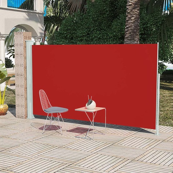 Auvent latéral rétractable de patio 160x300 cm rouge