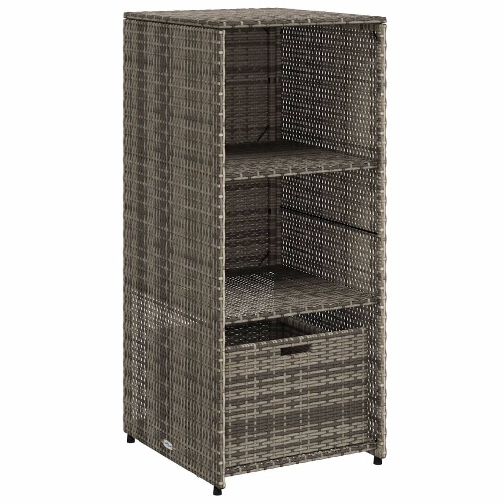 Armoire de rangement de jardin gris 50x55x115 cm résine tressée
