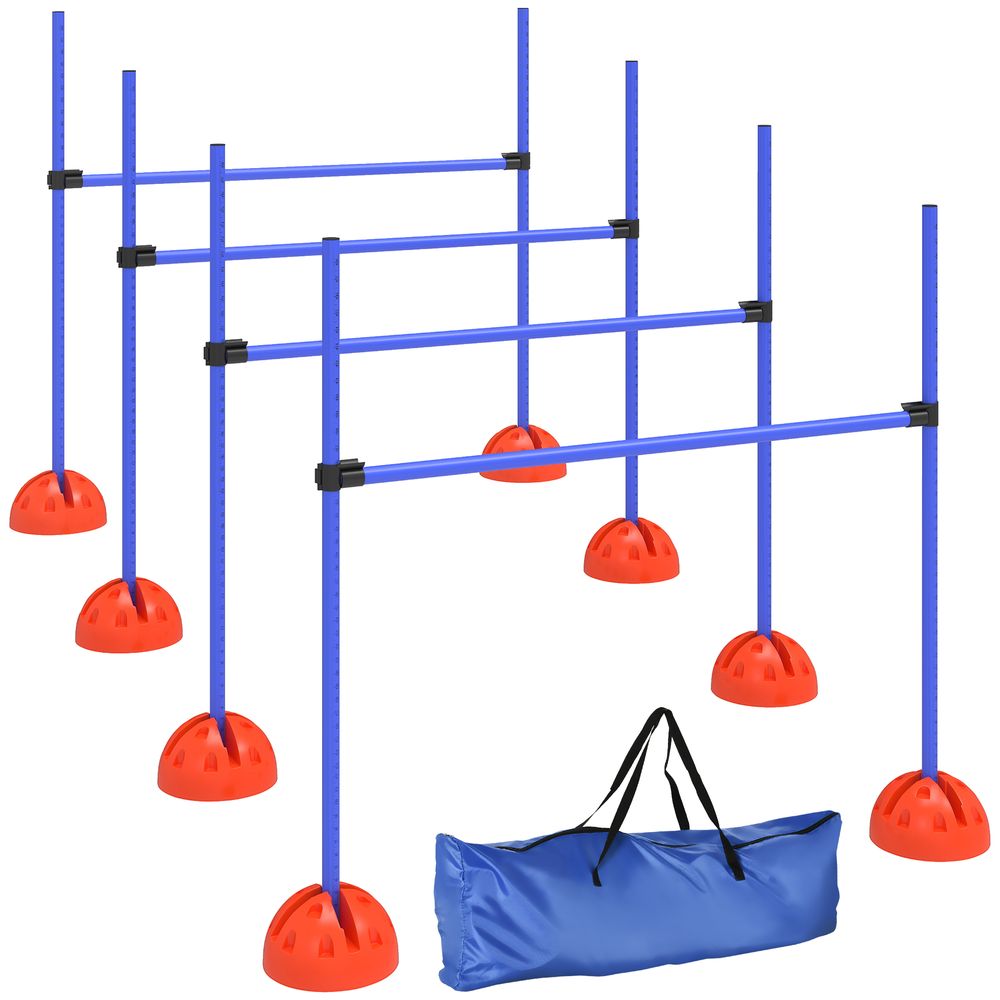 Kit agilité chien 4 haies abs réglables orange et bleu entraînement extérieur avec sac - comfortxl outdoor living