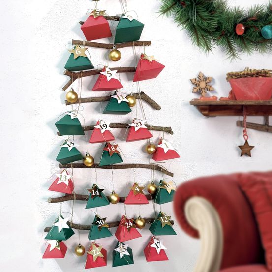 Kit pour faire son propre calendrier de l'avent - boîtes pyramides