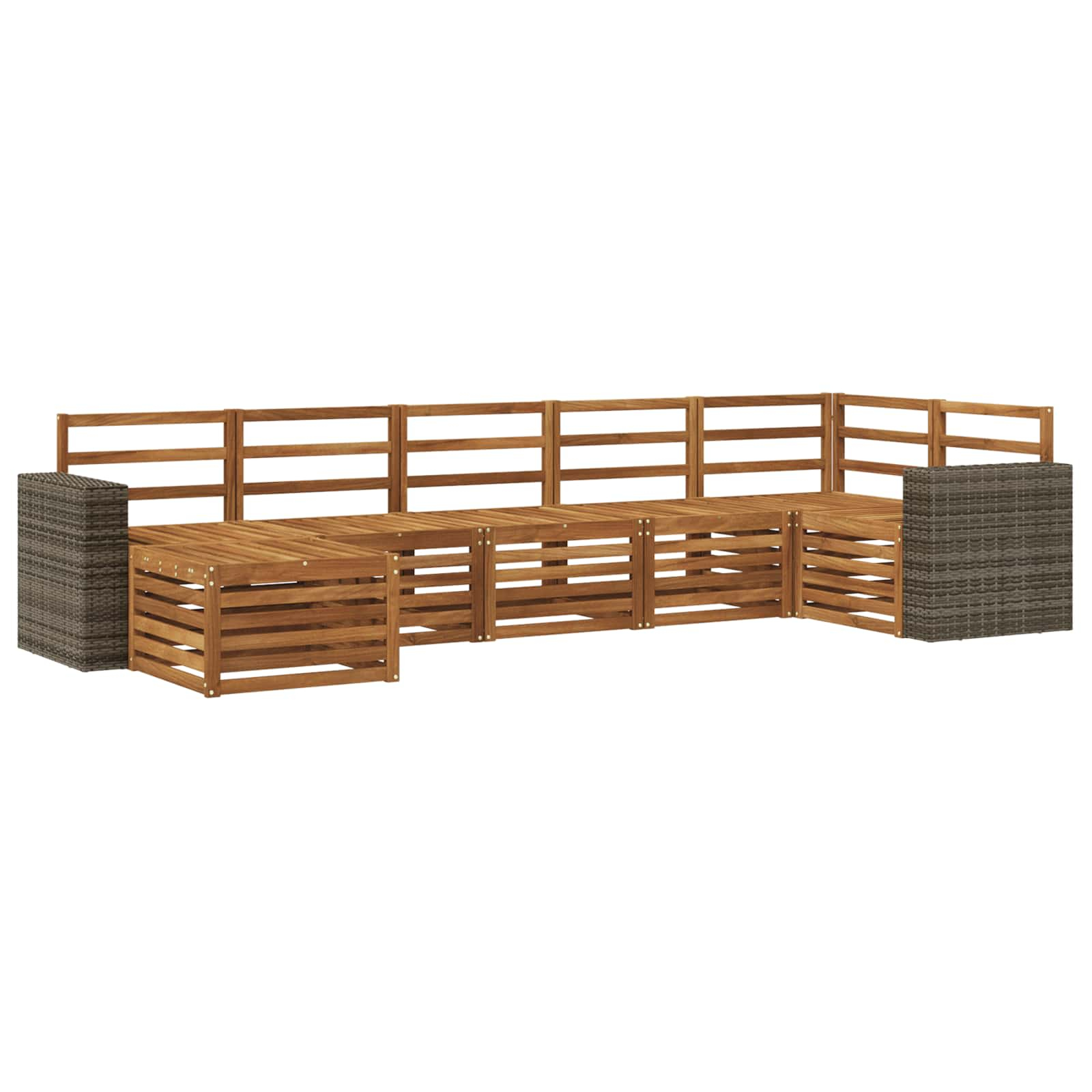 Ensemble de canapé d'angle 7 pcs naturel bois d'acacia massif